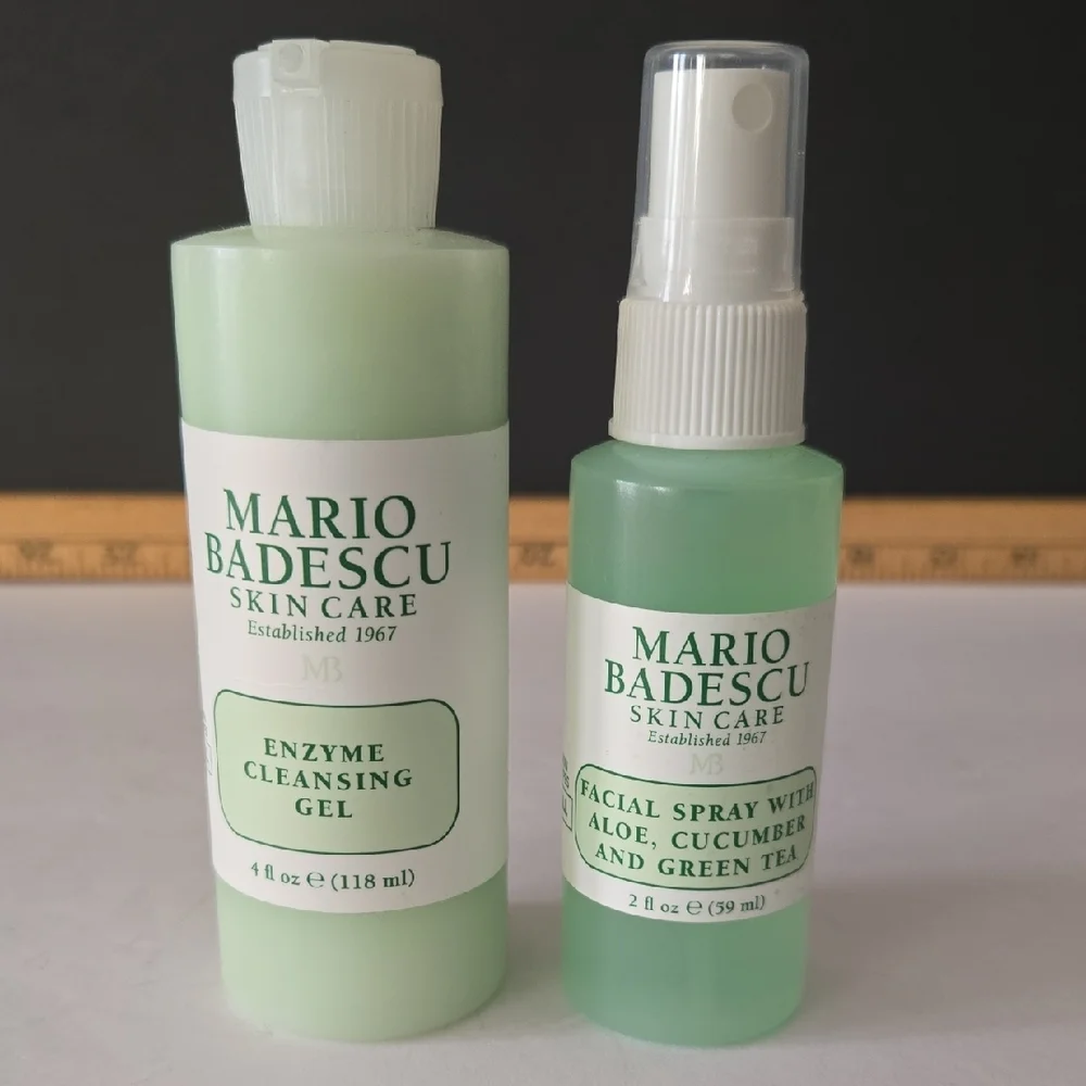 Mario Badescu Enzyme Cleansing Gel & Aloe Cucumber Facial Spray Set NEW